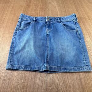 Old Navy Denim Mini Skirt Womens Large Blue Jean Skirt Double Button